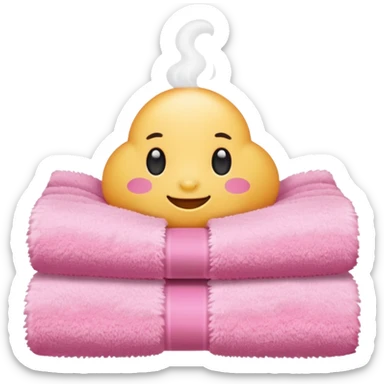 pink towel and white towel no face just towel  sticker