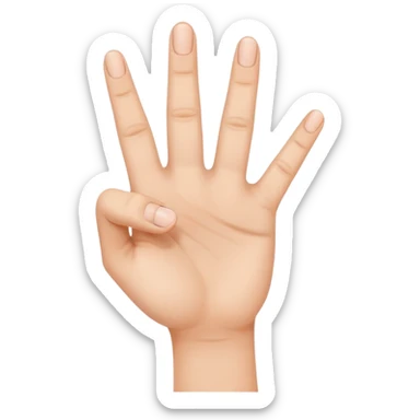 hand showing number four with fingers sticker