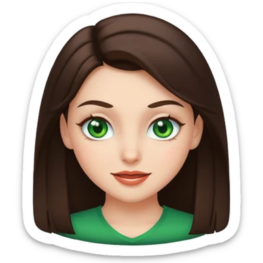 brunette girl with green eyes, winking sticker