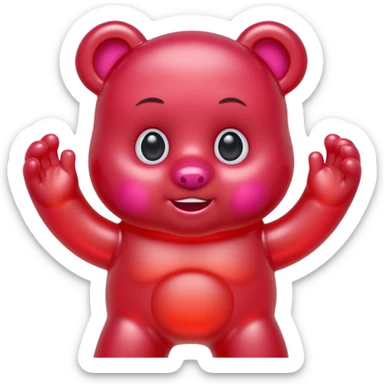 gummy bear with eyes and hair sticker