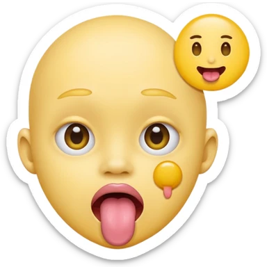 Doing the tongue out trend with the circle head one the normal yellow head sticker