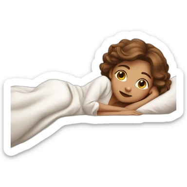 girl White with brown hair go to bed sticker