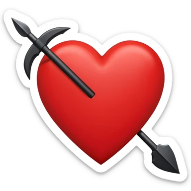 Corazón negro con una flecha,q sea todo negro el corazón y la fecha color roja nada más. sticker