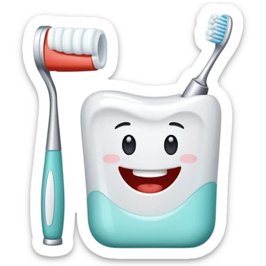 toothpaste and toothbrush sticker