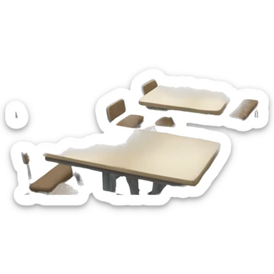 School cafeteria lunch table￼￼ sticker