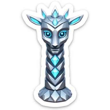 fantasy magic ssilver totem low poly sticker