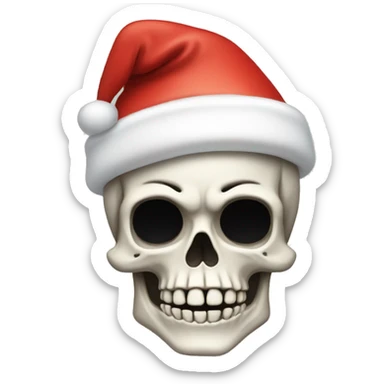 skeleton wearing a santa hat  sticker