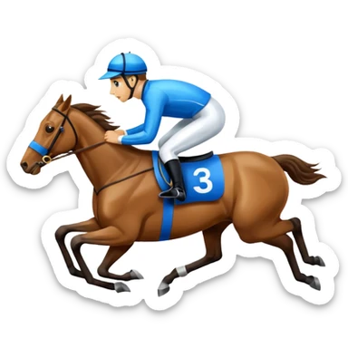 horse racing blue sticker