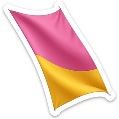 Pink, yellow, and white vertical banner sticker