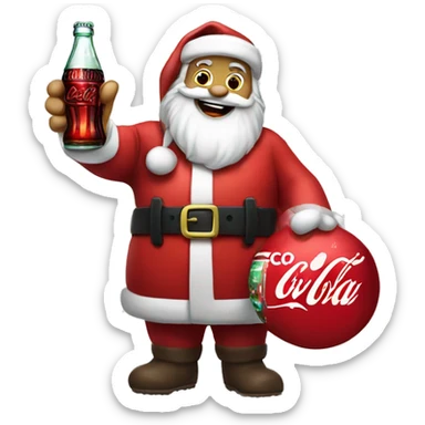 Santa with Coca Cola sticker
