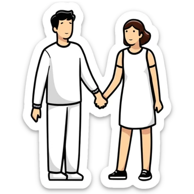 couple holding hands romantic sticker