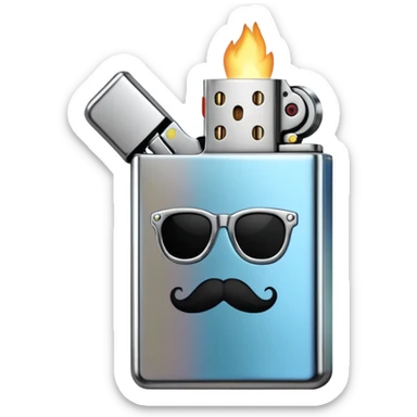 hipster lighter sticker