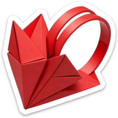 paper origami heart ring sticker