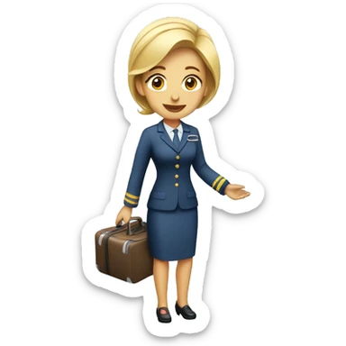 FLIGHT ATTENDANT WITH A LUGGAGE sticker