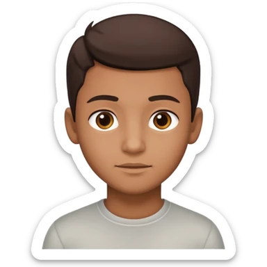 profile picture of a handsome brown boy, confident expression, simple background sticker