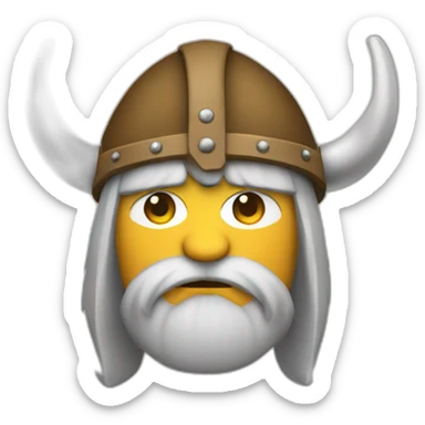 man with a viking hat sticker