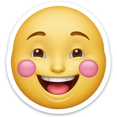 laughing face emoji, classic yellow sticker