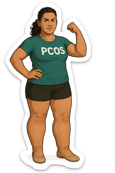 dONNA CON PCOS CHE COMBATTE LE SUE GAMBE GONFIE sticker