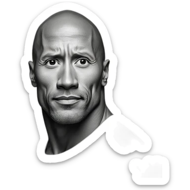 Sursil Dwayne Johnson noir et blanc sticker