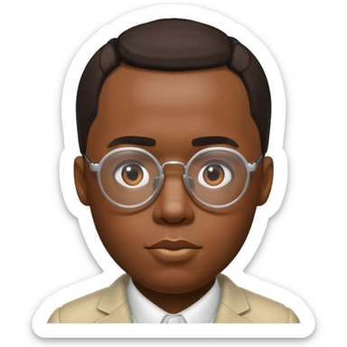 diddy with glasses but white skintone sticker