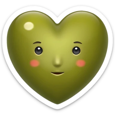 green olive heart sticker