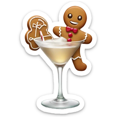 Tiny Gingerbread man in a gingerbread martini sticker
