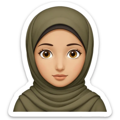 Middle eastern girl with dark brown hair sticker