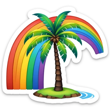 Palmera de negro y arcoiris sticker