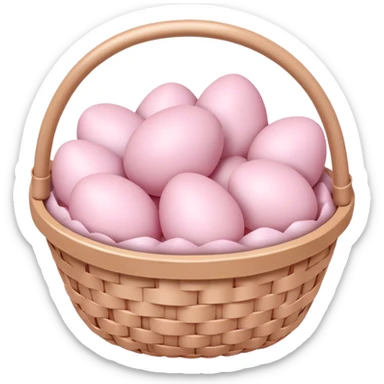 White basket with light pink Easter eggs sticker