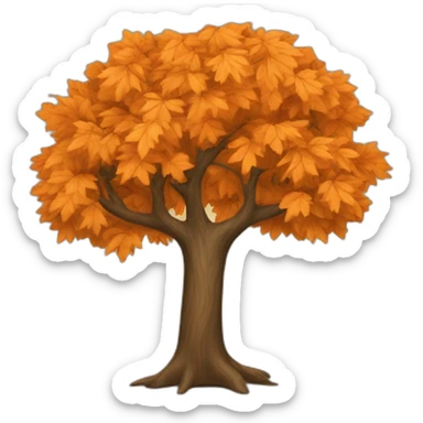 A tree with orange leaves sticker