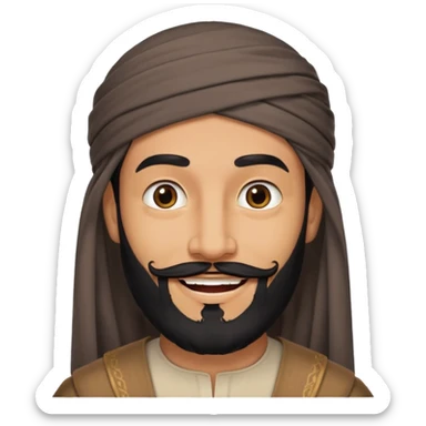 arab with black beard and defined jaw sticker