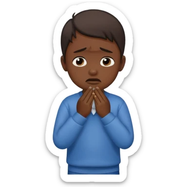 Dark Skin child boy crying full body sticker