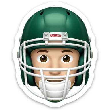 College football player helmet in dark green color sticker