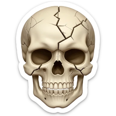 Mind blown skull face for png sticker