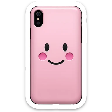 Aesthetic light pink iphone no smiley face inside case from the back sticker