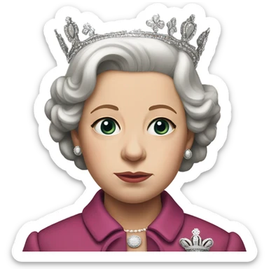 young photorealistic queen Elizabeth II  sad sticker