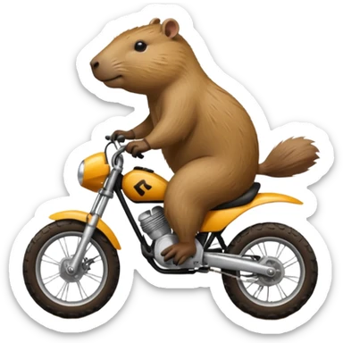 Capybara on a dirt bike sticker
