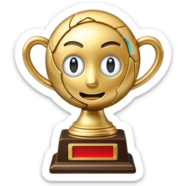 trofeu escrito "PANIC" sticker