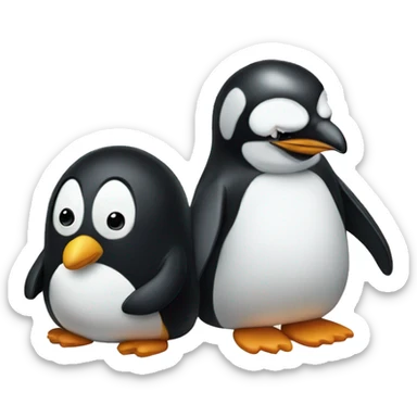 penguin and penguin sticker