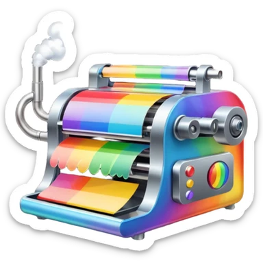 Rainbow creating  machine  with smoke coming out  sticker