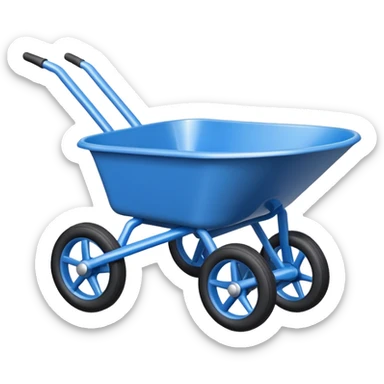 wheelbarrow car hybrid vehicle with wheels and steering wheel sticker