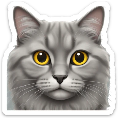 gray british longhair cat sticker