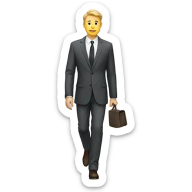 white male walk with suit sticker