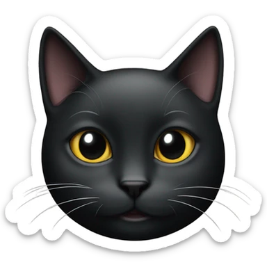 black cat with little white heart spot under chin  sticker