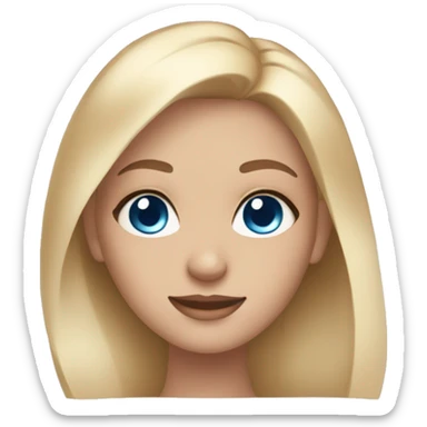 skin care girl with blonde hair and blue eyes sticker