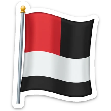 Two colored flag, white on top and black on bottom. sticker