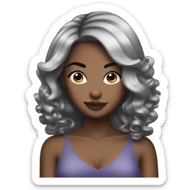 Glamour black hair girl sticker