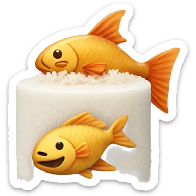 Fish and a rice cake  sticker