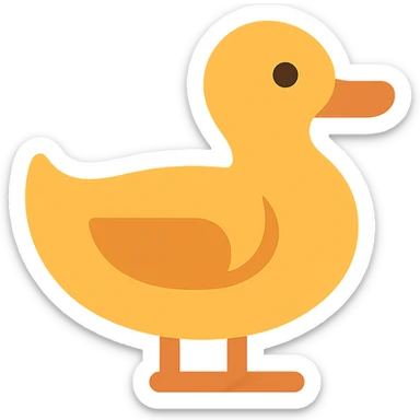 Flat design style duck sticker