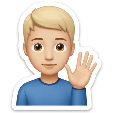 younger out with hands to the side sticker